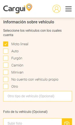 Versión mobile de Cargui