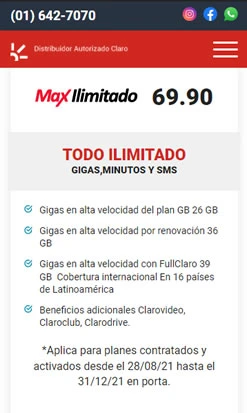 Desarrollo web de Claro descuentos