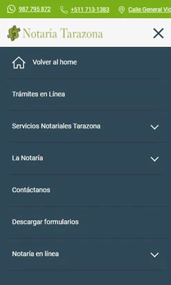 Desarrollo web de Notaría Tarazona